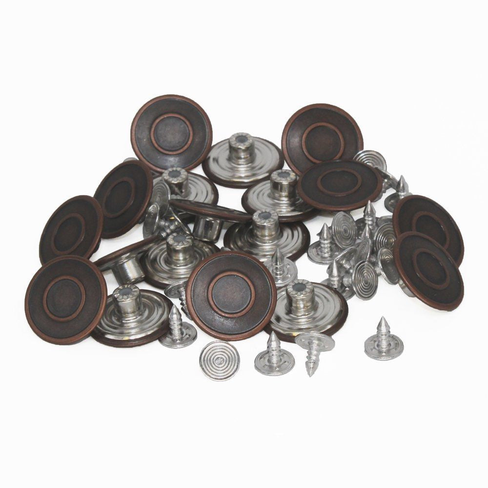 Trimming Shop 14 mm Brass Jeans Buttons and Pins with