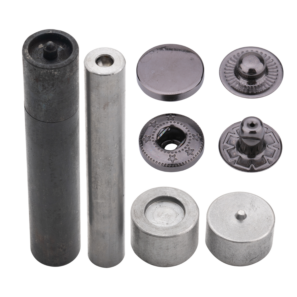Flat Cap S Spring Press Studs with Fixing Hand Tool (10 Sets)