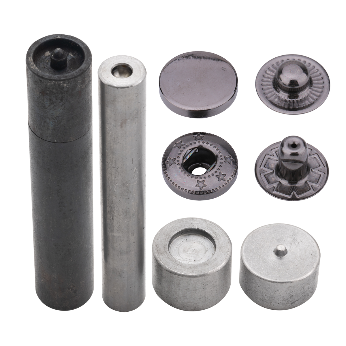 Flat Cap S Spring Press Studs with Fixing Hand Tool (10 Sets)