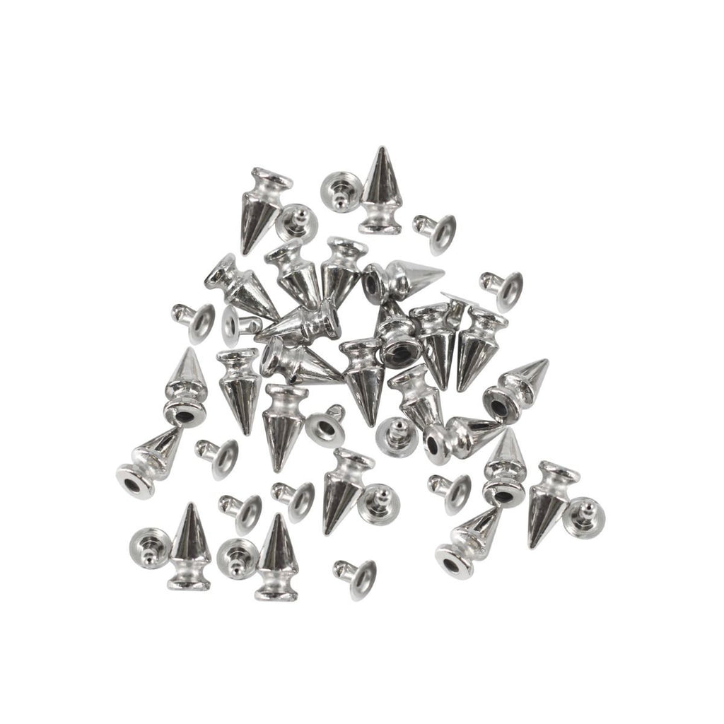 Plastic Thin Cone Punk Studs with Base Pin - (Pack of 100)