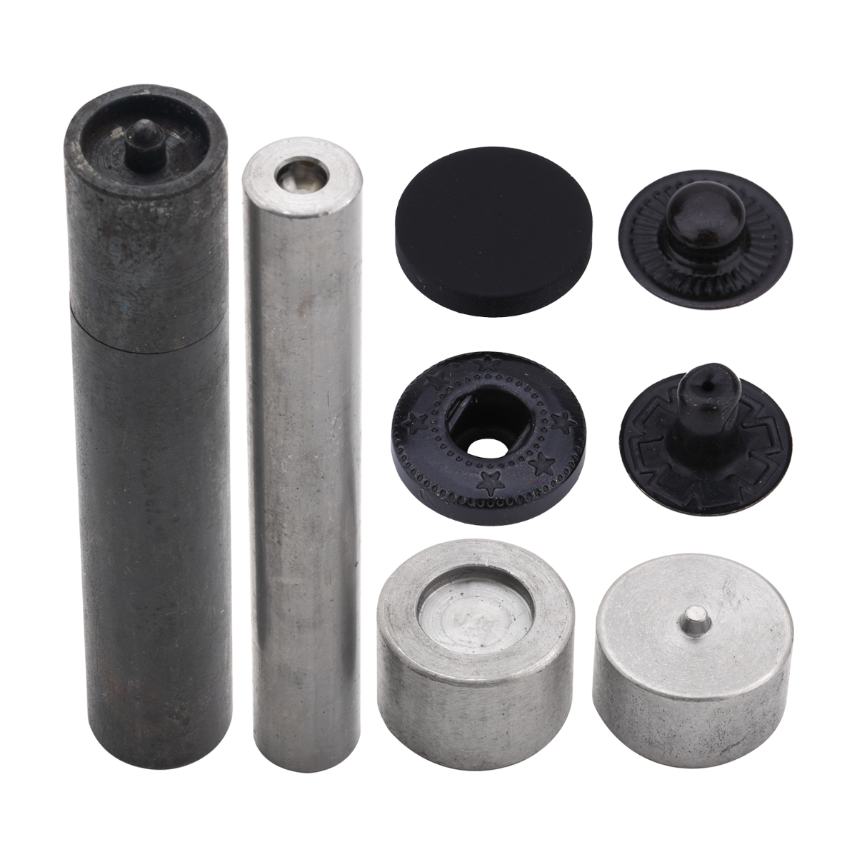 Flat Cap S Spring Press Studs with Fixing Hand Tool (10 Sets)