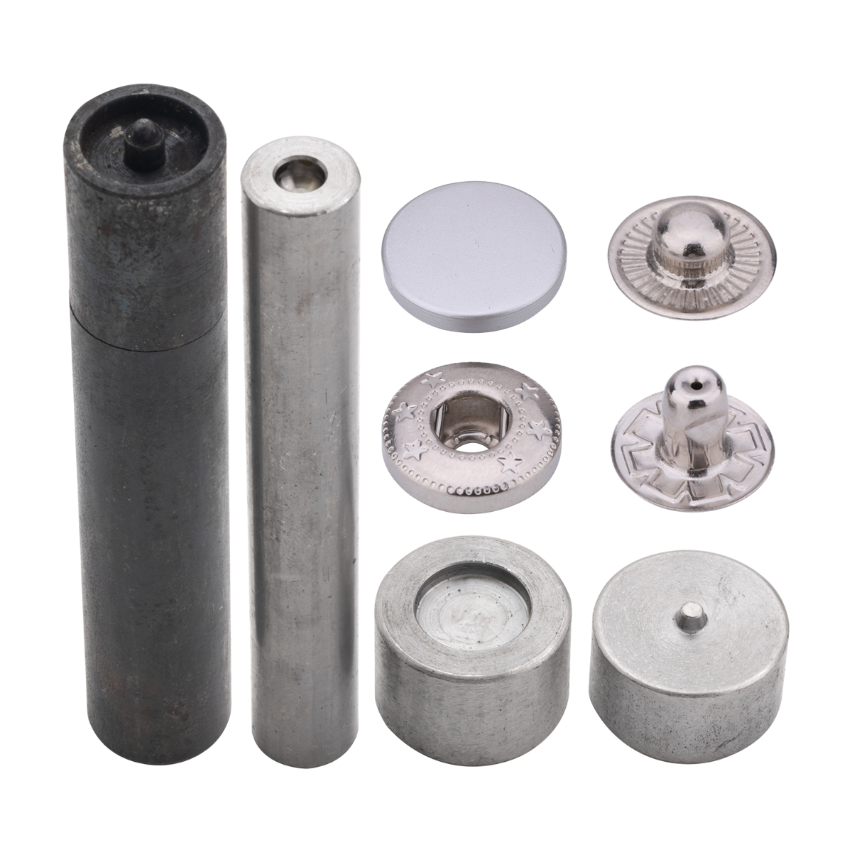 Flat Cap S Spring Press Studs with Fixing Hand Tool (10 Sets)