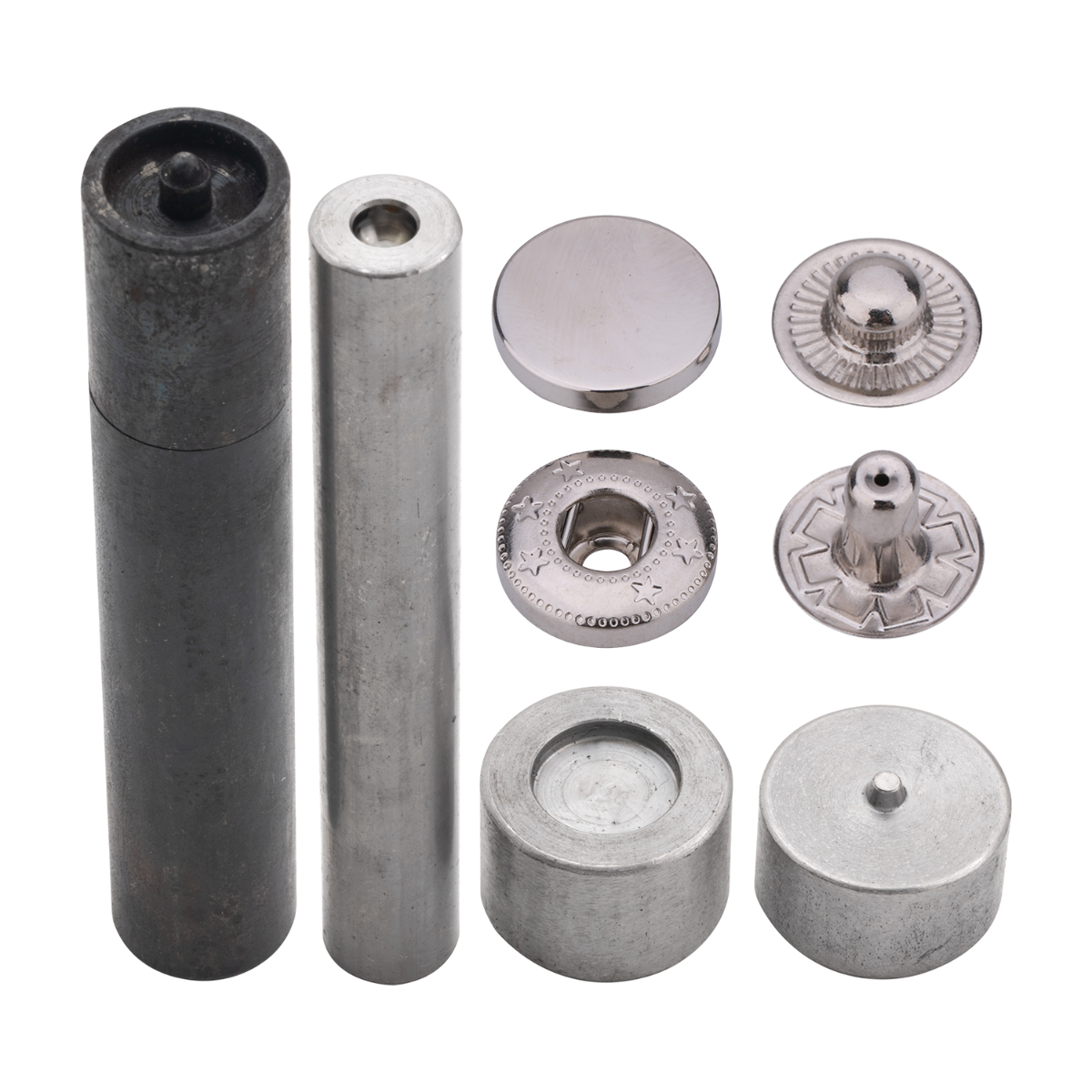 Flat Cap S Spring Press Studs with Fixing Hand Tool (10 Sets)