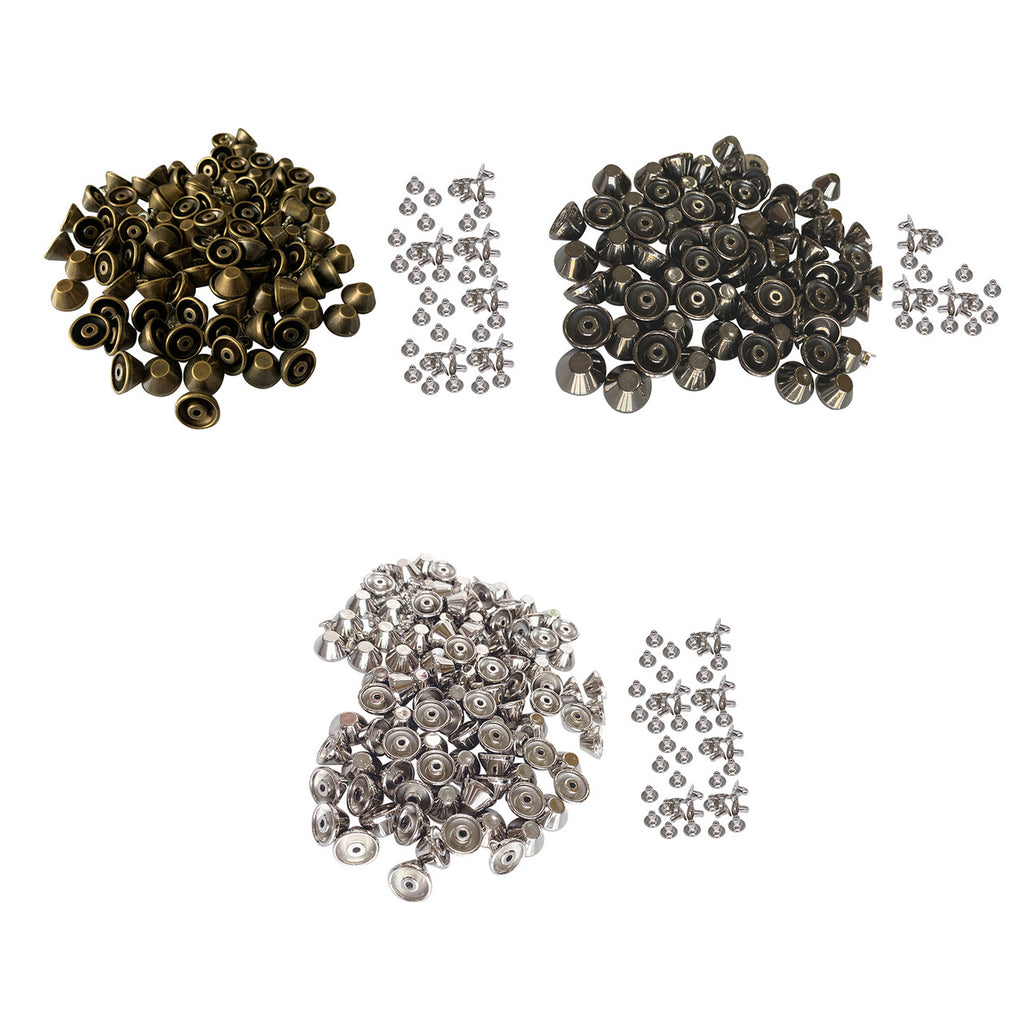 Flat Head Mushroom Shaped Punk Studs with Base Pin (Pack of 100)