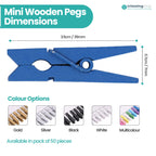 Mini Craft Wooden Pegs - (Pack of 50)