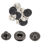 15mm S Spring Press Studs with Colour Caps and Gunmetal Components - (10 Sets)