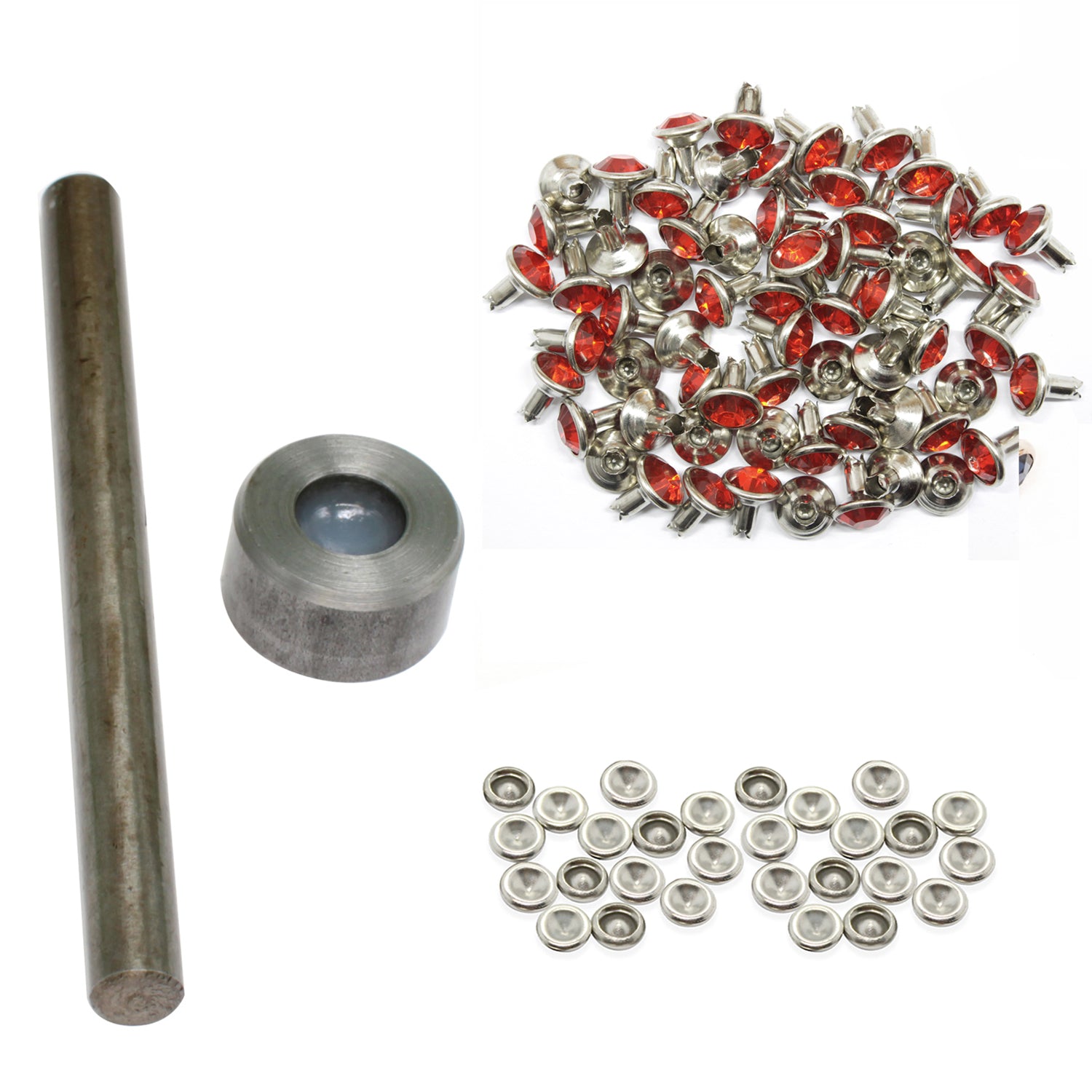 Diamante Rivets with 2 Part Hand Tool  - (Pack of 10)