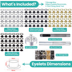 Eyelets with 3-Part Fixing Hand Tool