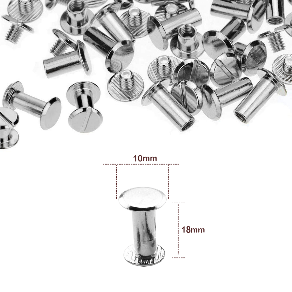 Chicago Screw Flat Head Rivets (Pack of 10)