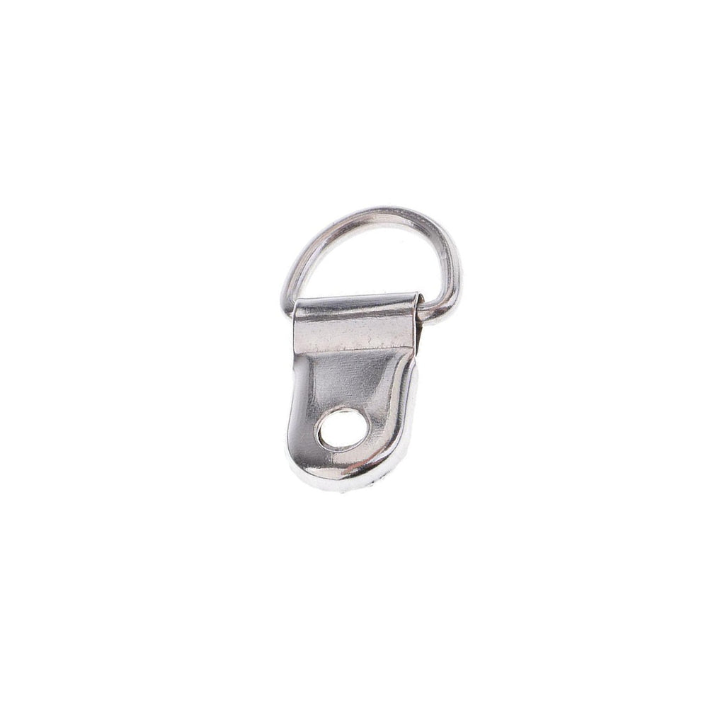 10mm Metal Single Hole D-Ring Hooks (Pack of 2)
