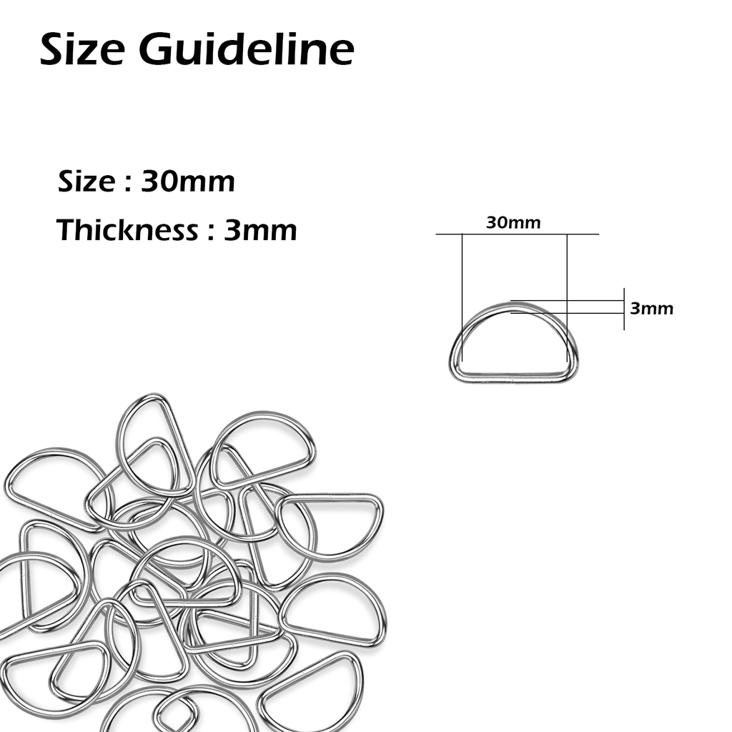 Non-Welded Metal D-Rings (Pack of 10)