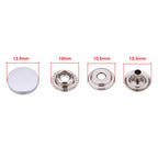 4-Part Flat Cap Press Studs (10 Sets)