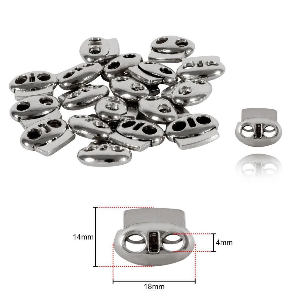 Metal Cord Lock Spring Loaded Stop Toggle Fastener - (Pack of 2)