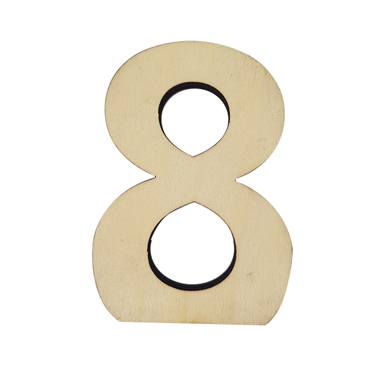 Large Wooden Flat Bottom Number