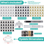 Eyelets with 3-Part Fixing Hand Tool