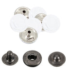 15mm S Spring Press Studs with Colour Caps and Gunmetal Components - (10 Sets)