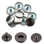 15mm S Spring Press Studs with Colour Caps and Gunmetal Components - (10 Sets)