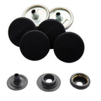 15mm 4-Part Press Studs with Colour Caps and Black Components - Small (10 Sets)