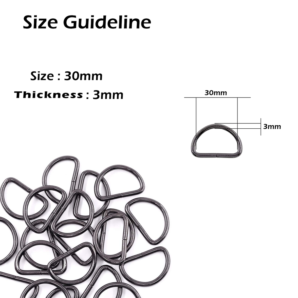 Non-Welded Metal D-Rings (Pack of 10)