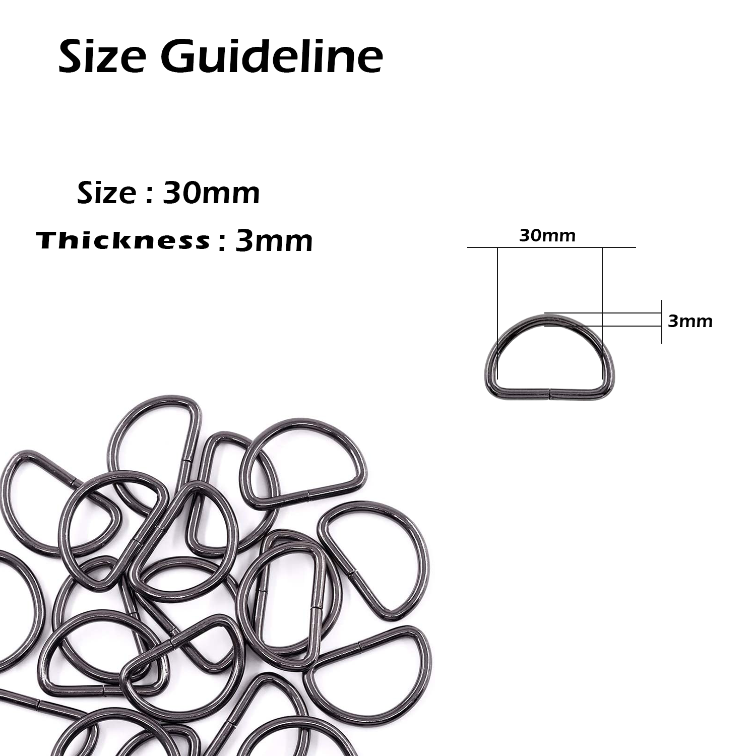 Non-Welded Metal D-Rings (Pack of 10)
