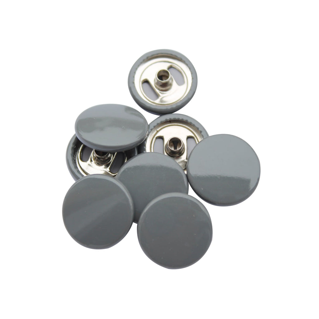 Spring Press Cap 15mm 4-Part S Spring Press Studs with Colour Caps and Silver Components ...