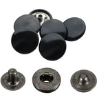 15mm S Spring Press Studs with Colour Caps and Gunmetal Components - (10 Sets)