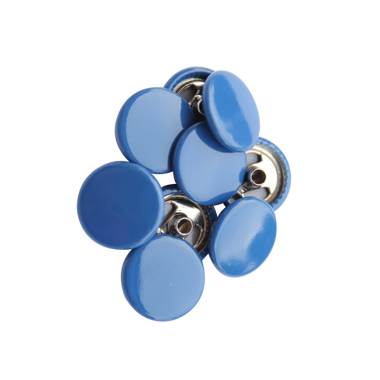 15mm S Spring Press Studs with Coloured Caps and Silver Components (10 Sets)