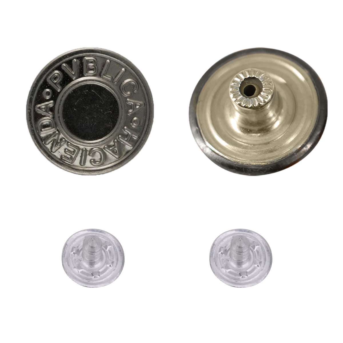 Brass Jeans Button Fasteners with Aluminium Back Pin - (Pack of 10)