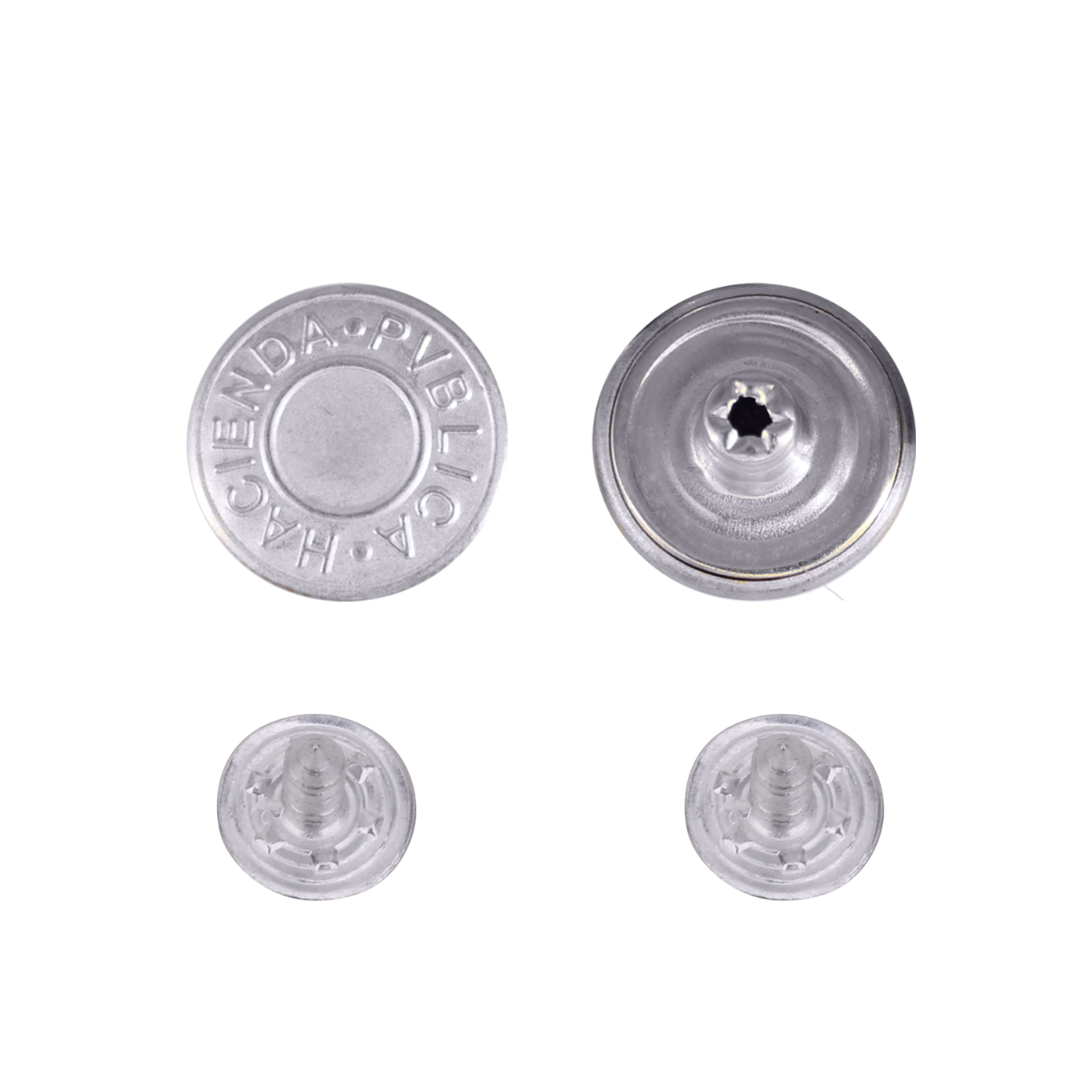 Brass Jeans Button Fasteners with Aluminium Back Pin - (Pack of 10)