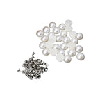 Half Round Pearl Rivet Studs with Base Pin (Pack of 100)