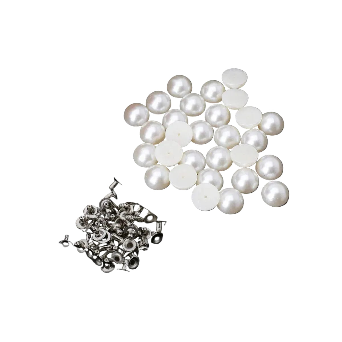 Half Round Pearl Rivet Studs with Base Pin (Pack of 100)