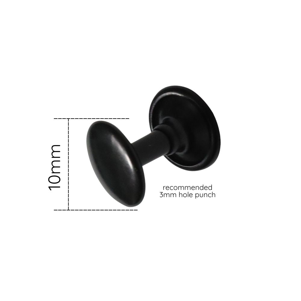 10mm Double Cap Tubular Rivets - Pack of 100