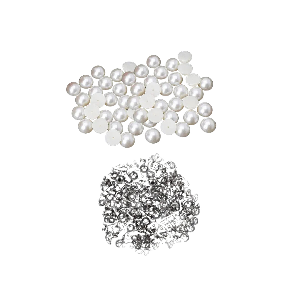 Half Round Pearl Rivet Studs with Base Pin (Pack of 100)