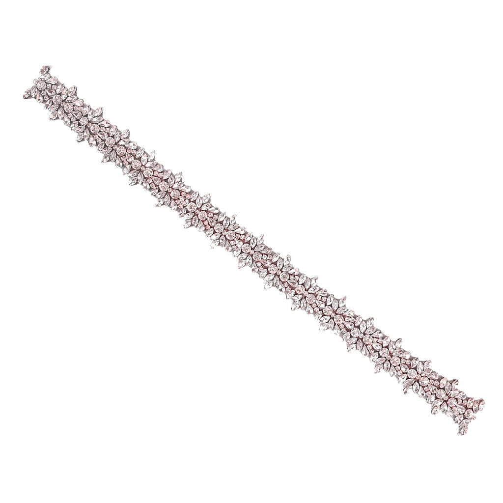 Iron-On Floral Design Diamante Motif - 460mm x 35mm