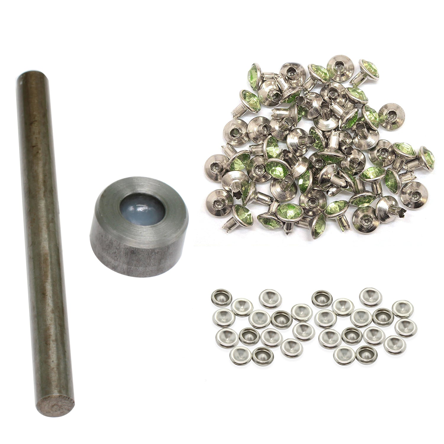 Diamante Rivets with 2 Part Hand Tool  - (Pack of 10)