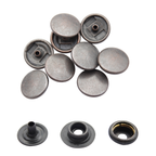 15mm 4-Part Press Studs with Colour Caps and Black Components - Small (10 Sets)
