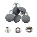 15mm Large 4-Part Press Studs with Colour Caps and Silver Components - (10 Sets)