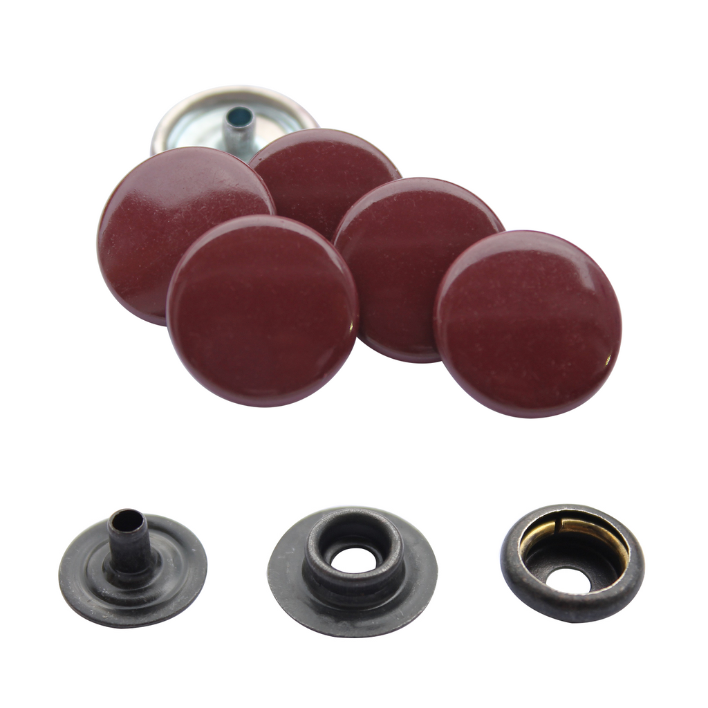 Press Stud File 15mm 4-Part Press Studs with Colour Caps and Black Components - Small ...