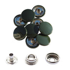15mm Large 4-Part Press Studs with Colour Caps and Silver Components - (10 Sets)