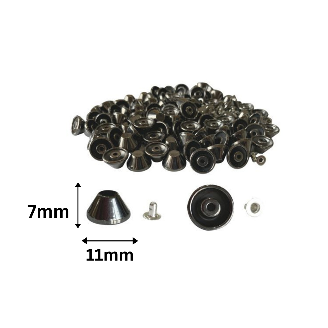Flat Head Mushroom Shaped Punk Studs with Base Pin (Pack of 100)