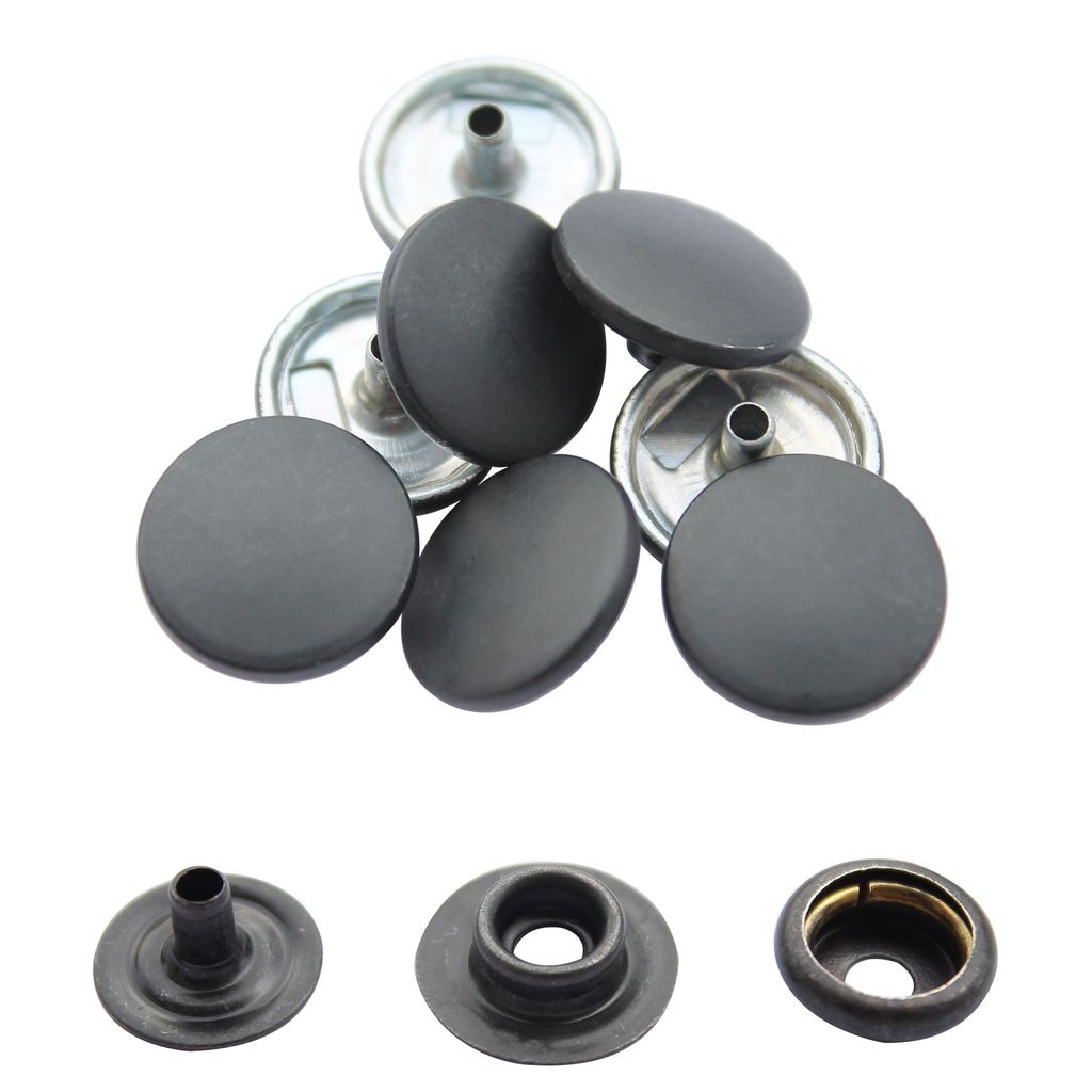 Press Stud File 15mm 4-Part Press Studs with Colour Caps and Black Components - Small ...