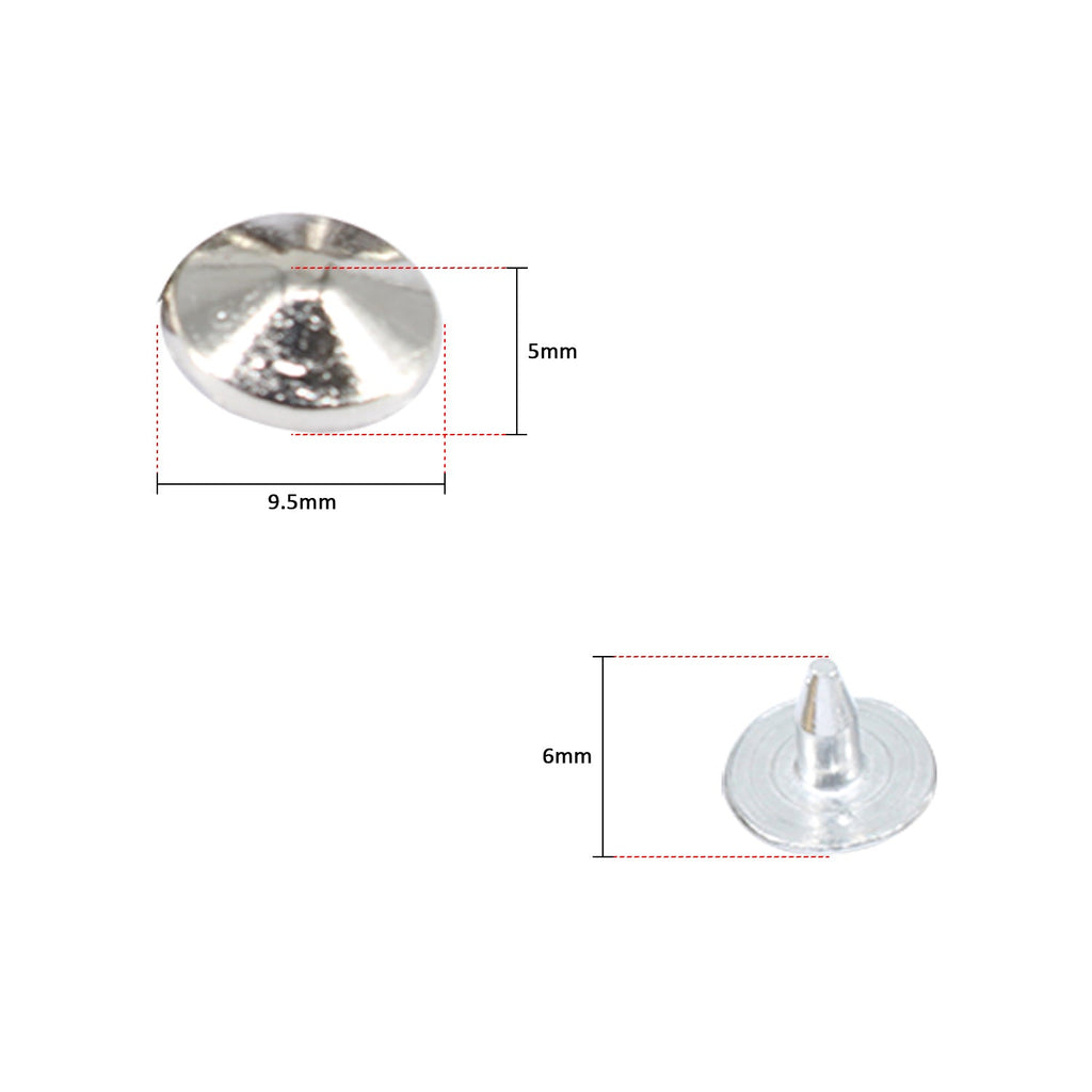 Brass Low Elevation Cone Studs with Base Pin - (Pack of 100)