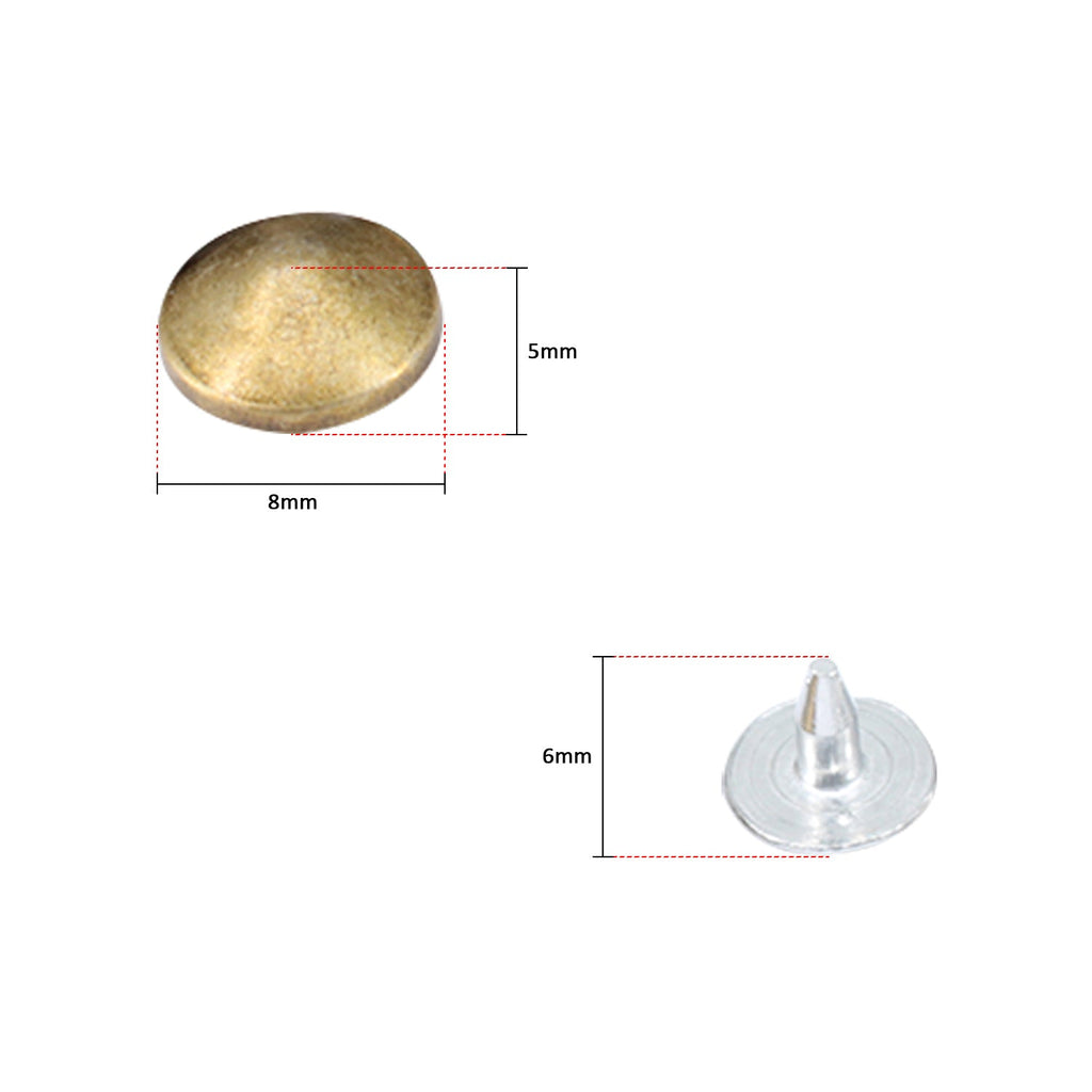 Brass Low Elevation Cone Studs with Base Pin - (Pack of 100)