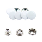 15mm Large 4-Part Press Studs with Colour Caps and Silver Components - (10 Sets)