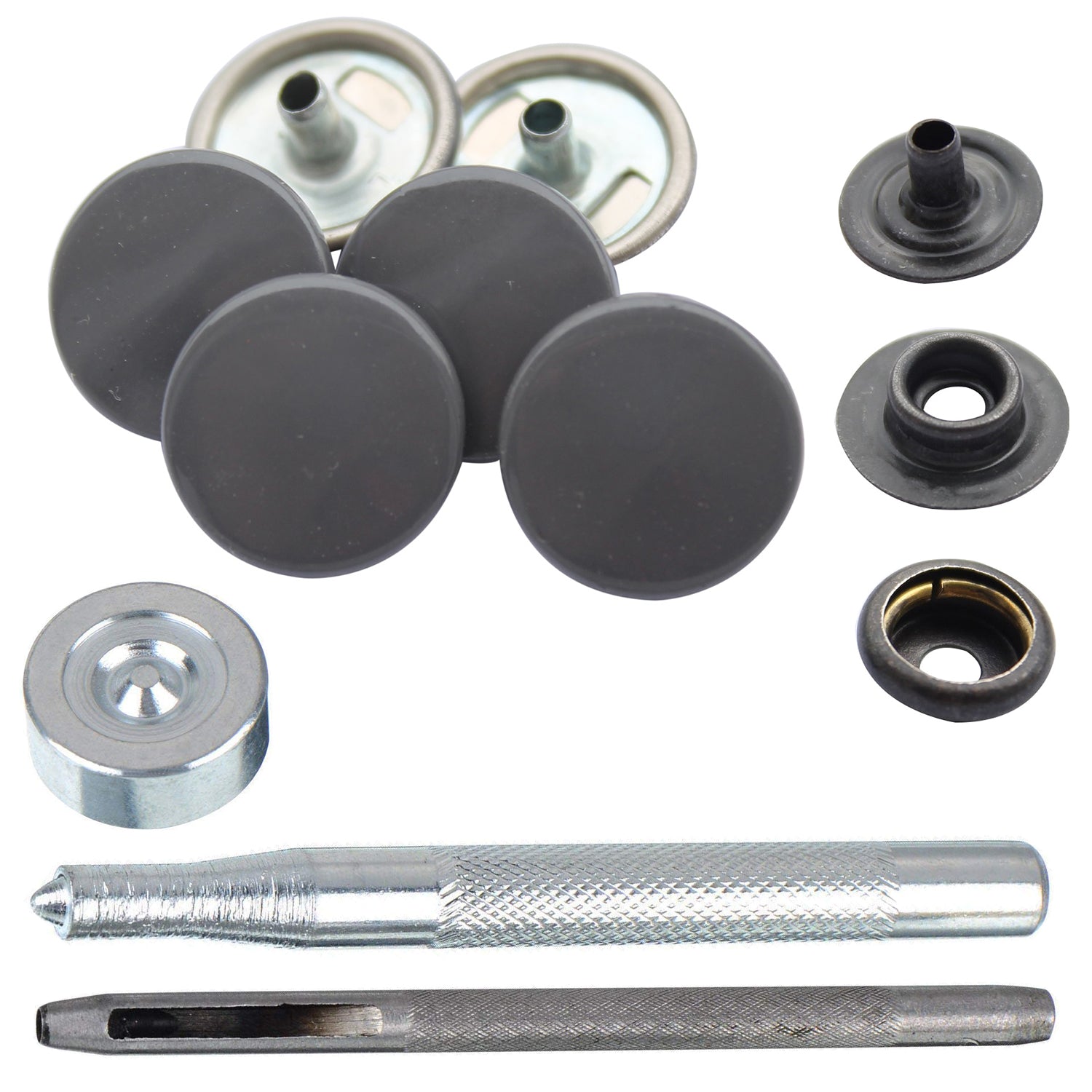 4-Part Press Studs with Hand Fixing Tool - Small