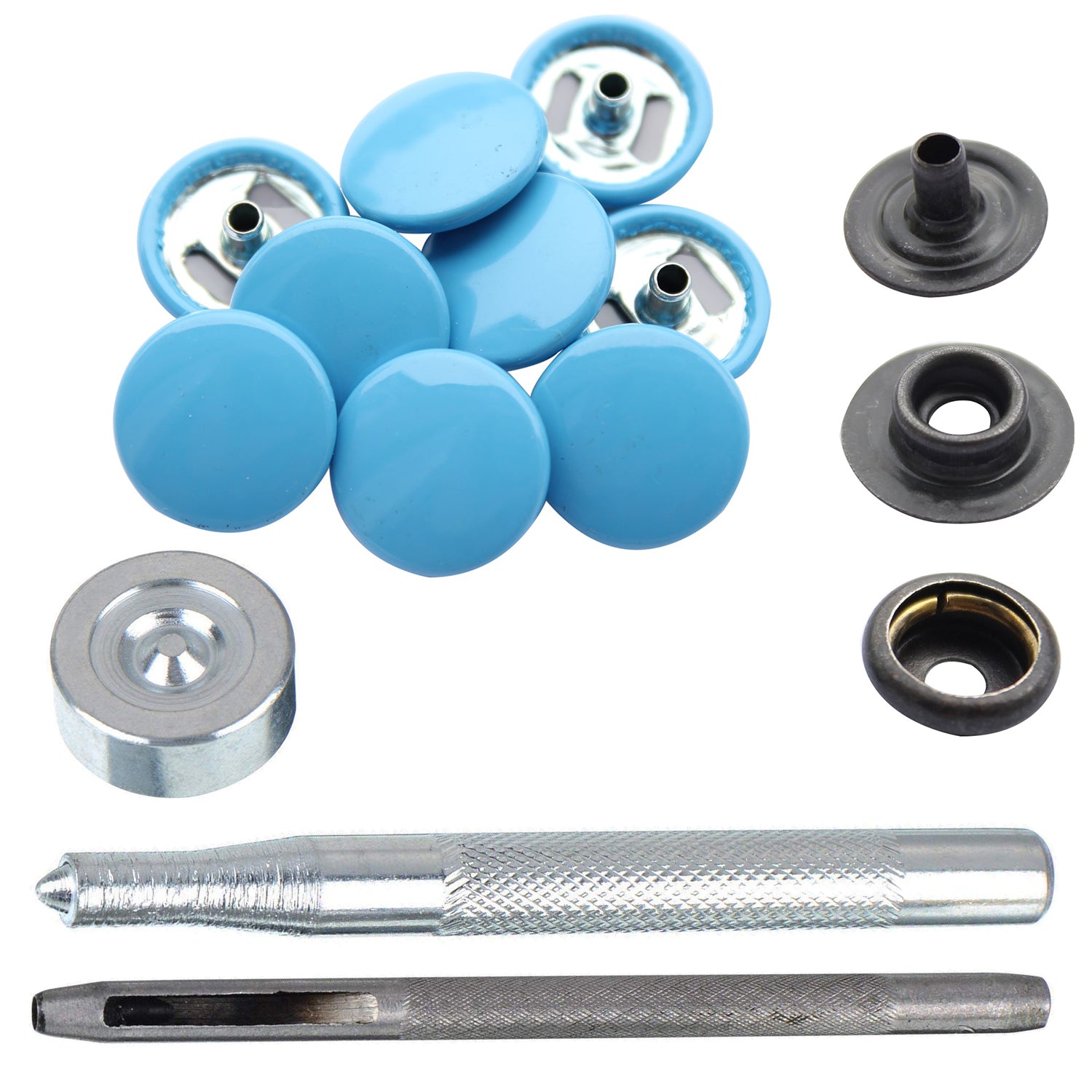 4-Part Press Studs with Hand Fixing Tool - Small