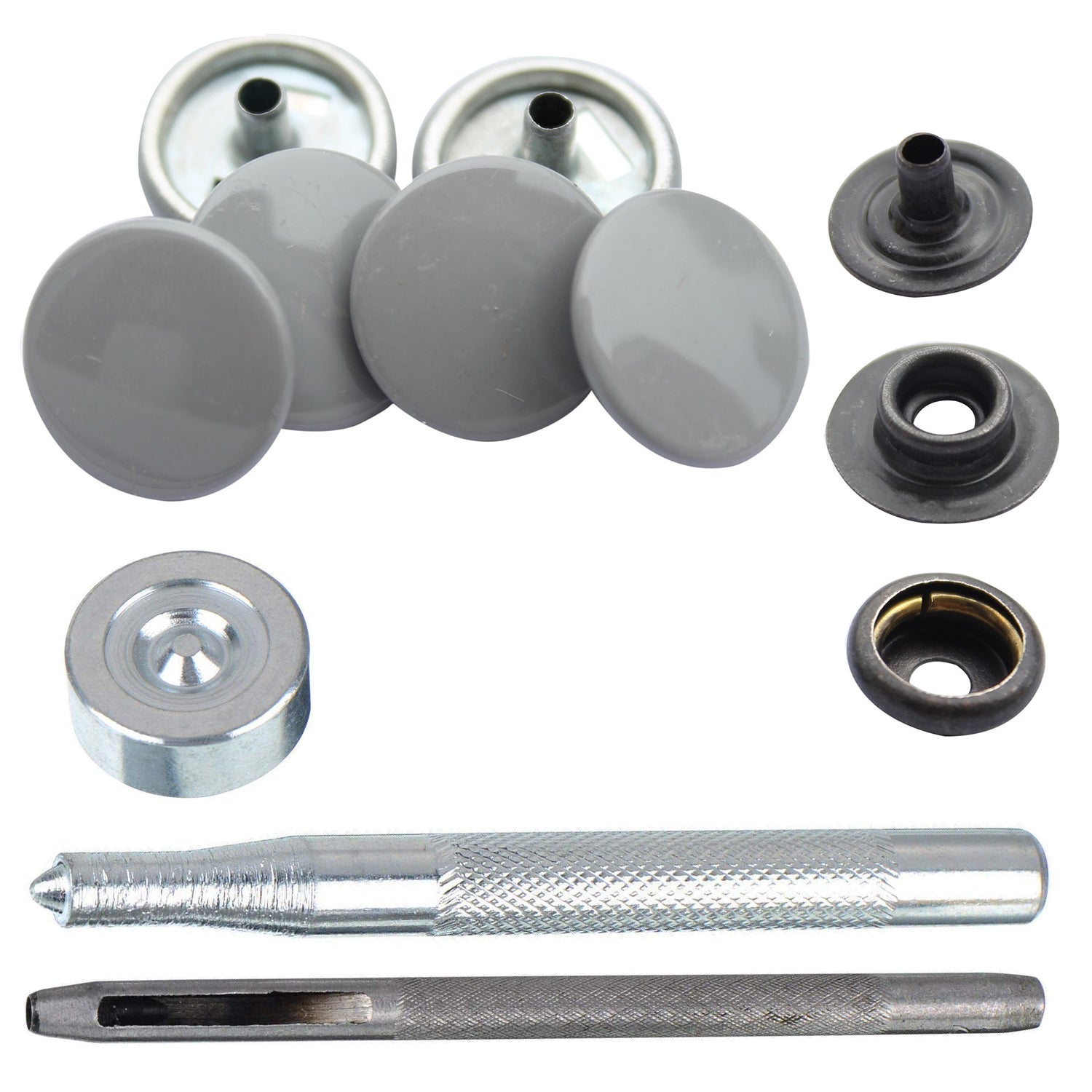 4-Part Press Studs with Hand Fixing Tool - Small