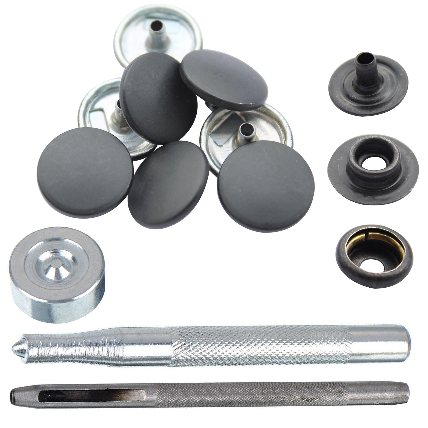 4-Part Press Studs with Hand Fixing Tool - Small