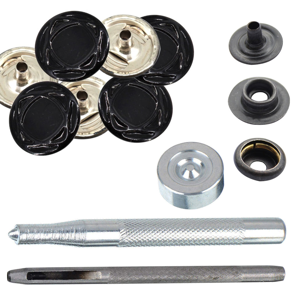 4-Part Press Studs with Hand Fixing Tool - Small