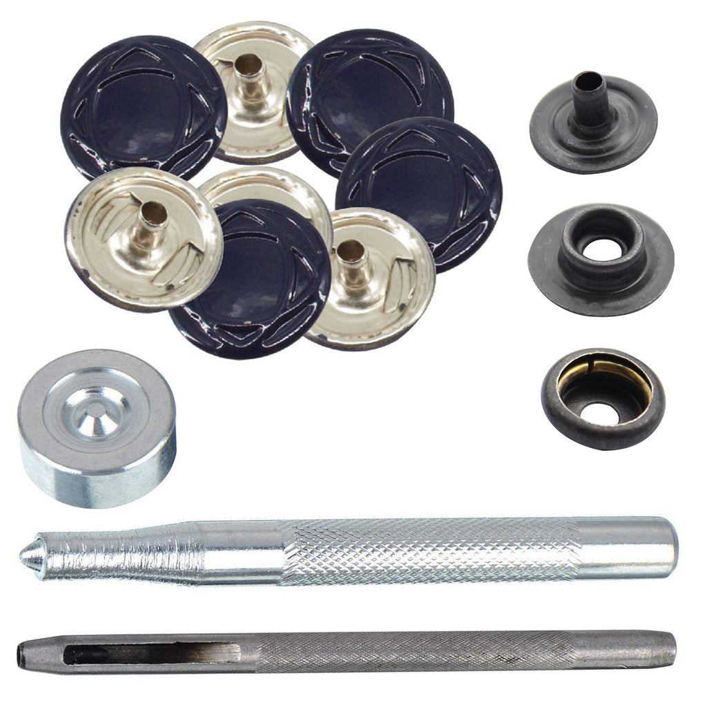 4-Part Press Studs with Hand Fixing Tool - Small